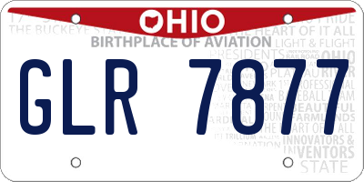 OH license plate GLR7877