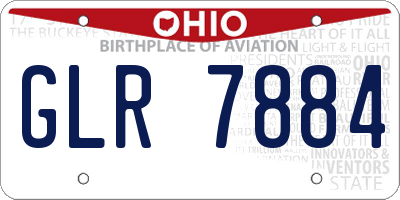 OH license plate GLR7884