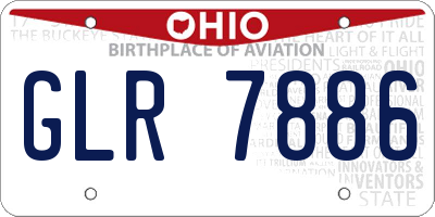 OH license plate GLR7886