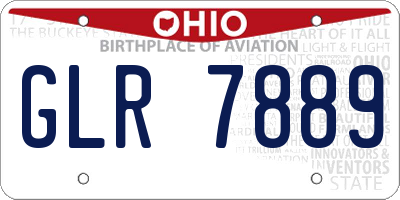 OH license plate GLR7889