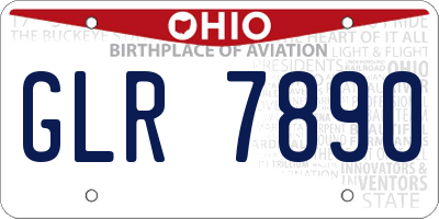 OH license plate GLR7890