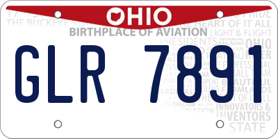 OH license plate GLR7891