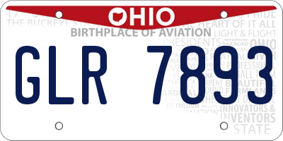 OH license plate GLR7893
