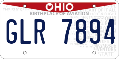 OH license plate GLR7894