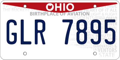 OH license plate GLR7895