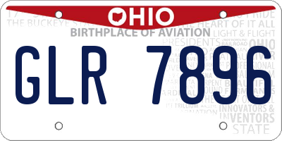 OH license plate GLR7896