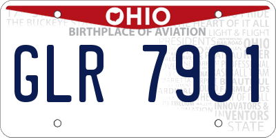 OH license plate GLR7901