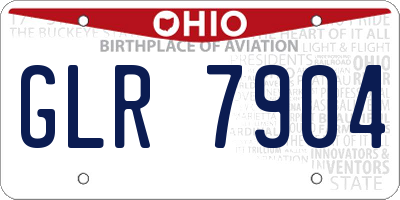 OH license plate GLR7904