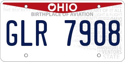 OH license plate GLR7908