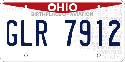 OH license plate GLR7912