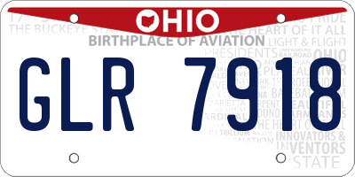 OH license plate GLR7918