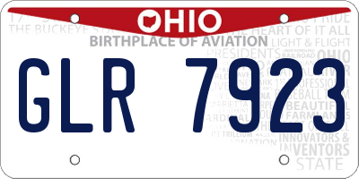 OH license plate GLR7923