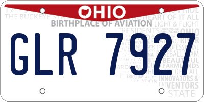 OH license plate GLR7927