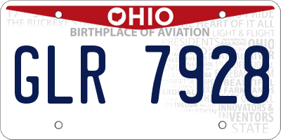 OH license plate GLR7928