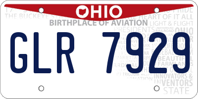 OH license plate GLR7929