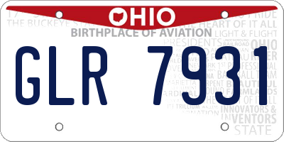 OH license plate GLR7931