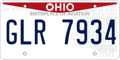 OH license plate GLR7934