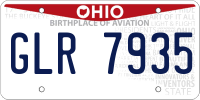 OH license plate GLR7935