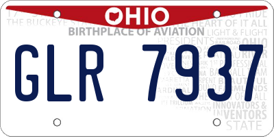 OH license plate GLR7937