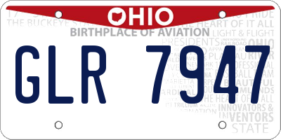 OH license plate GLR7947