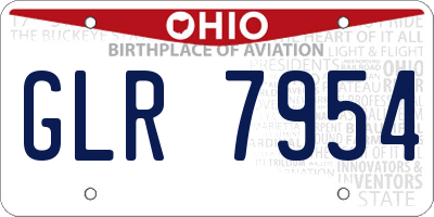 OH license plate GLR7954