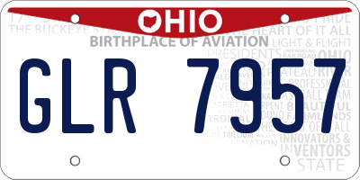 OH license plate GLR7957