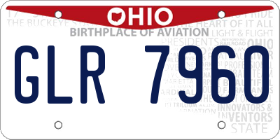 OH license plate GLR7960