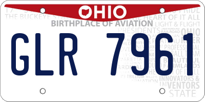 OH license plate GLR7961