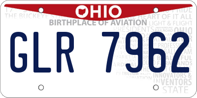 OH license plate GLR7962