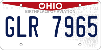 OH license plate GLR7965