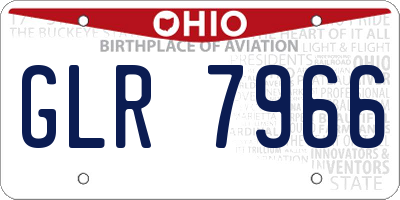 OH license plate GLR7966