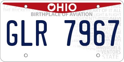 OH license plate GLR7967