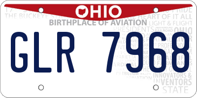 OH license plate GLR7968
