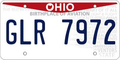 OH license plate GLR7972