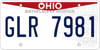OH license plate GLR7981