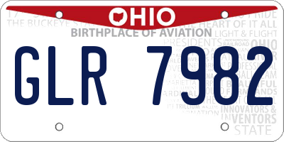 OH license plate GLR7982