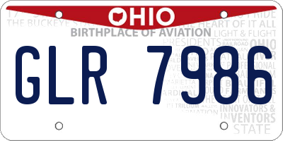 OH license plate GLR7986