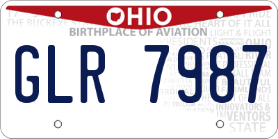 OH license plate GLR7987