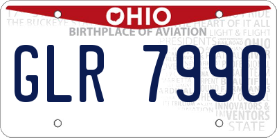 OH license plate GLR7990