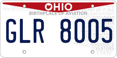 OH license plate GLR8005