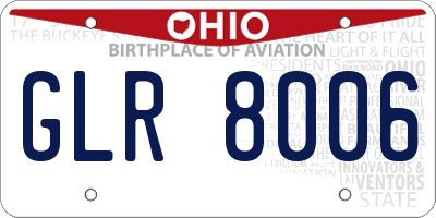 OH license plate GLR8006