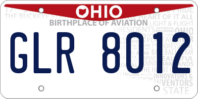 OH license plate GLR8012