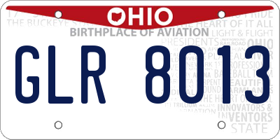 OH license plate GLR8013