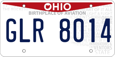 OH license plate GLR8014