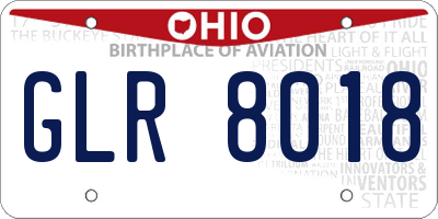 OH license plate GLR8018