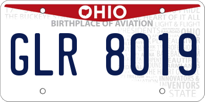 OH license plate GLR8019