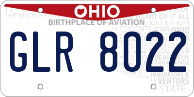 OH license plate GLR8022