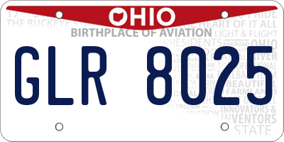 OH license plate GLR8025