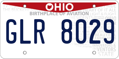 OH license plate GLR8029