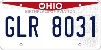 OH license plate GLR8031